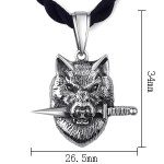 990 Pure Silver Wolf Head Totem Pendant